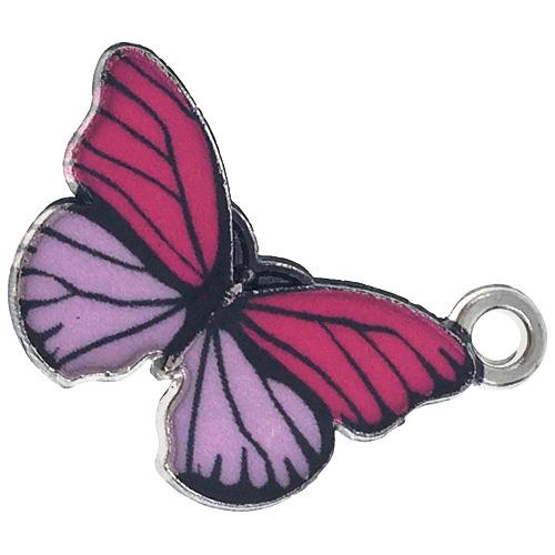 Zawieszka motylek / stop metalu / różowo-fioletowy / 13x20x2mm / 1szt-11951