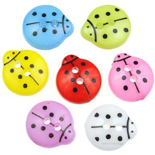 MIX guziki biedroneczki kolorowe guziczki biedronki 13mm / 25szt-9788