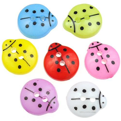 MIX guziki biedroneczki kolorowe guziczki biedronki 13mm / 25szt-9788