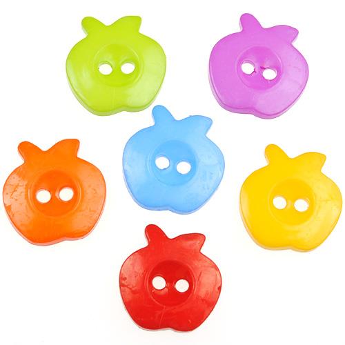 MIX guziki jabłuszka guziczki kolorowe jabłka 13mm / 30szt-9791