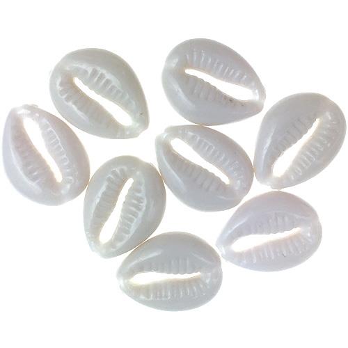 Koraliki muszelki kauri / akrylowe / biały / 18x13mm / 25szt-12683