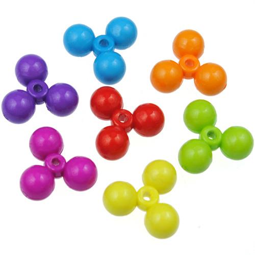 MIX koraliki kwiatek trójkąt / akrylowe / 13mm / 25szt-12684 MIX koraliki kwiatek trójkąt / akrylowe / 13mm / 25szt-12684