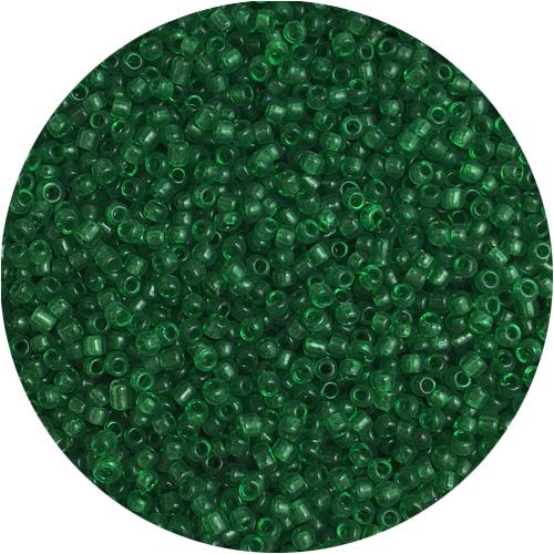 Koraliki drobne 2mm / szklane / c.zielony transparent / 20g-11850