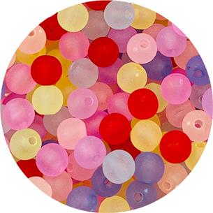 MIX koraliki mrożone kulki 6mm / akrylowe / 9,4g / 100szt-12452