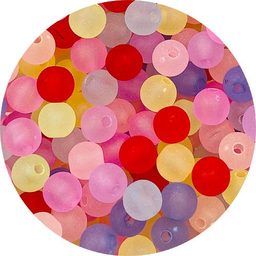 MIX koraliki mrożone kulki 6mm / akrylowe / 9,4g / 100szt-12452