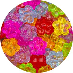 Miks koraliki kwiatki / akrylowe / multikolor / 8x4mm / 7,2g / 50szt-13081