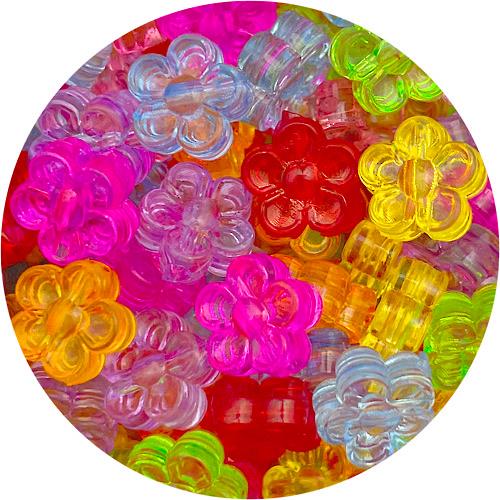 Miks koraliki kwiatki / akrylowe / multikolor / 8x4mm / 7,2g / 50szt-13081