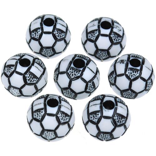 Koraliki piłki piłeczki / akrylowe / białe / 10mm / 20szt-12690