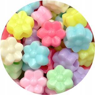 Miks koraliki kwiatki / akrylowe / multikolor / 11x7mm / 25szt-8754