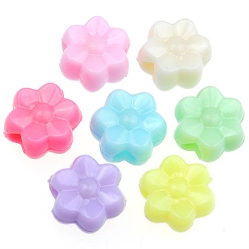 Miks koraliki kwiatki / akrylowe / multikolor / 11x7mm / 25szt-12693