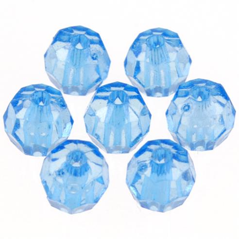 Koraliki fasetowane kulki / akrylowe / niebieskie / 6mm / 10,6g / 100szt-12695