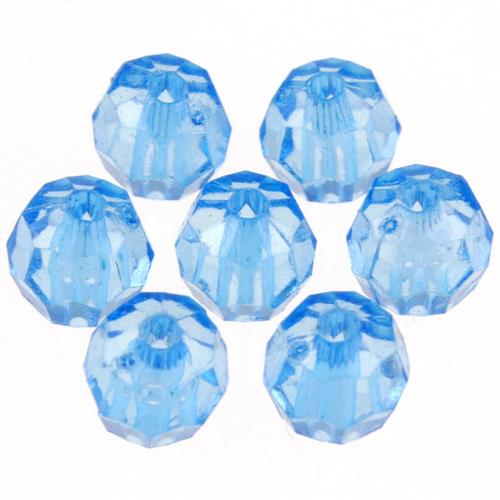 Koraliki fasetowane kulki / akrylowe / niebieskie / 6mm / 10,6g / 100szt-12695