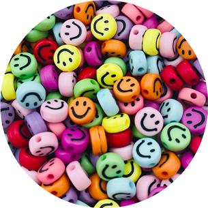 Miks koraliki emotki 7mm / akrylowe / 7x4mm / 13,8g / 100szt-12344