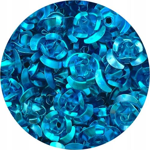 Koraliki różyczki / aluminiowe / niebieskie / 10x6mm / 25szt-1079