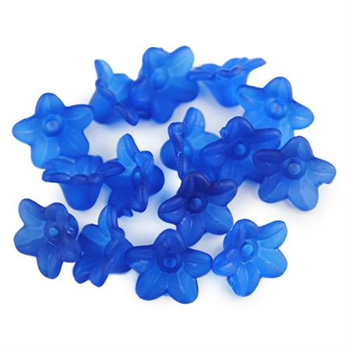 Koraliki kwiatki / akrylowe / niebieskie / 10mm / 5.9g / 50szt-12712
