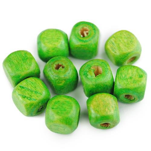 Koraliki kostki / drewniane / zielone / 5mm / 50szt-12821