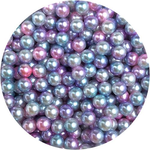 Perełki kulki 6mm /  akrylowe / niebiesko-różowe / 6mm / 50szt-11882