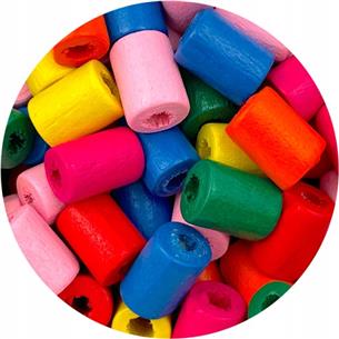 MIX kolorowe walce / drewniane / 10x7mm / 10,5g / 50szt-6427