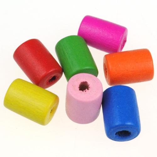 MIX kolorowe walce / drewniane / 10x7mm / 10,5g / 50szt-12827