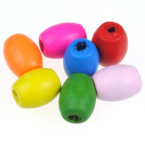 Miks koraliki oliwki / drewniane / multikolor / 10x8mm / 50szt-12832