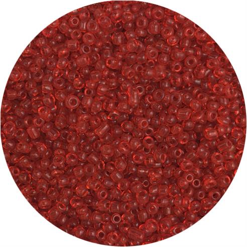 Koraliki drobne 2mm / szklane / czerwony transparent / 20g-11853