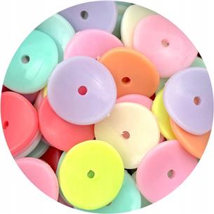 MIX koraliki dyski 15x3mm / akrylowe / 15,6g / 50szt-8957