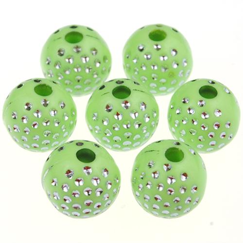 Koraliki kulki ala cyrkonie / akrylowe / zielone / 10mm / 20szt-12839