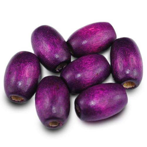 Koraliki owal / drewniane / fioletowe / 12mm / 40szt-12842