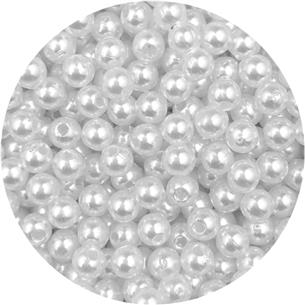 Koraliki kulki perełki perły / akrylowe / białe / 4mm / 5.6g / 200szt-13113