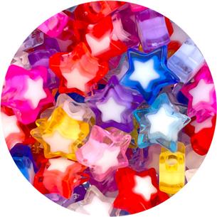 MIX koralik w koraliku gwiazdka / akrylowe / 10x9mm / 9.2g / 50szt-13168