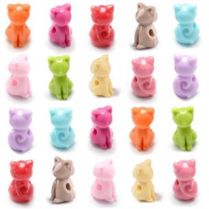 Miks koraliki kotki koty / akrylowe / 15x8mm / 20szt-13097