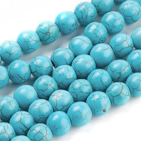 Koraliki kulki turkus / kamień syntetyczny / niebieski / 8mm / 20szt-13133