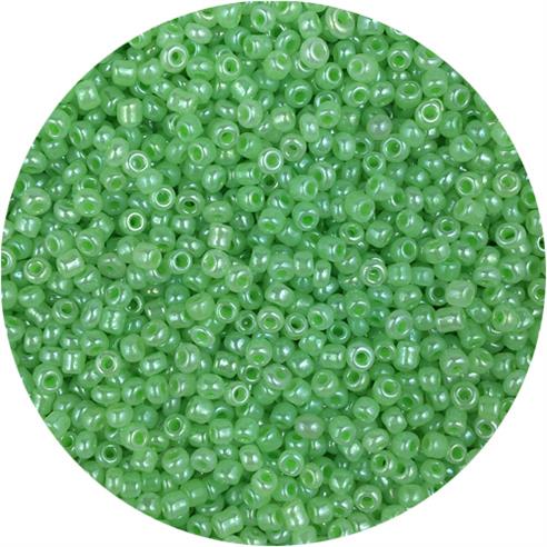 Koraliki drobne 2mm / szklane / zielone perłowe / 20g-11859