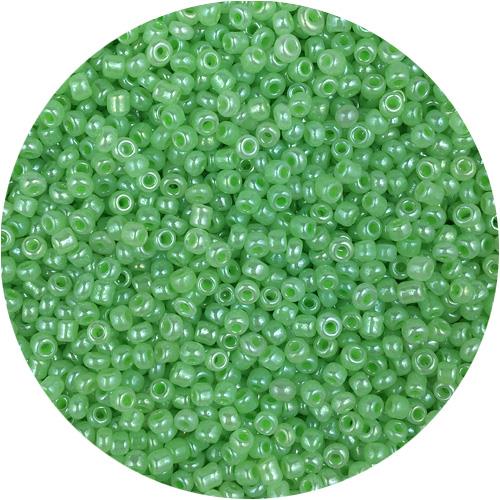 Koraliki drobne 2mm / szklane / zielone perłowe / 20g-11859