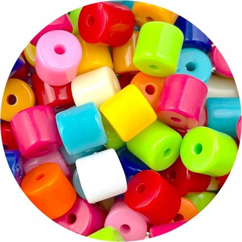 Miks koraliki walce / akrylowe / multikolor / 8mm / 30szt-9268
