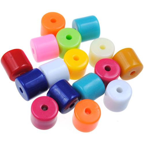 Miks koraliki walce / akrylowe / multikolor / 8mm / 30szt-12966