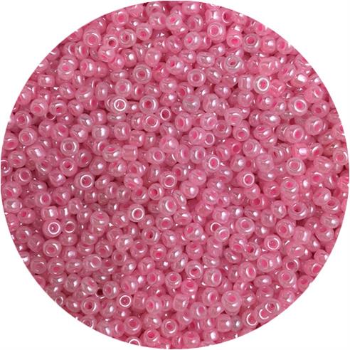 Koraliki drobne 2mm / szklane / różowe perłowe / 20g-11860