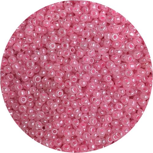 Koraliki drobne 2mm / szklane / różowe perłowe / 20g-11860