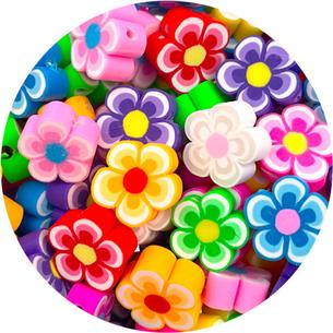 Miks koraliki fimo z modeliny kwiatki / modelina / 12x4mm / 20szt-13171