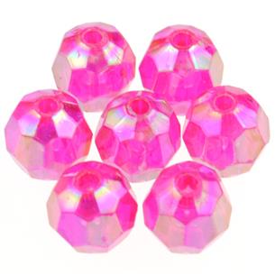 Koraliki opalizujące szlifowane / akrylowe / różowe / 8mm/ 12.3g / 50szt-6292