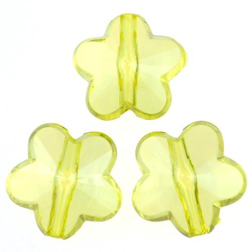 Koraliki kwiatki / akrylowe / żółte / 13mm / 20szt-6297