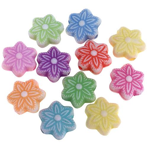 Miks koraliki kwiatki / akrylowe / 11x10mm / 17,5g / 50szt-11961