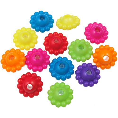 Miks koraliki bączki dyski kwiatki / akrylowe / multikolor / 9x6mm / 50szt-12967