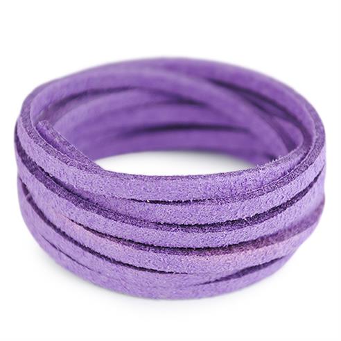 Rzemień płaski zamszowy 3mm / ekologiczny / fioletowy, wrzosowy / 5m-6032