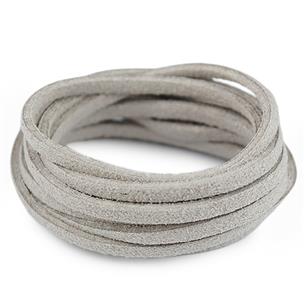 Rzemień zamszowy płaski 3mm / ekologiczny / szary / 5m-6023