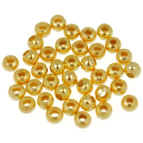 Kulki pozłacane / metalowe / złote / 3mm / 4,0g / 100szt-12678