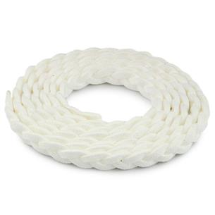 Rzemień zamszowy pleciony 6mm / ekologiczny / biały / 5m-6063