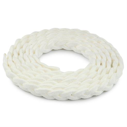 Rzemień zamszowy pleciony 6mm / ekologiczny / biały / 5m-6063
