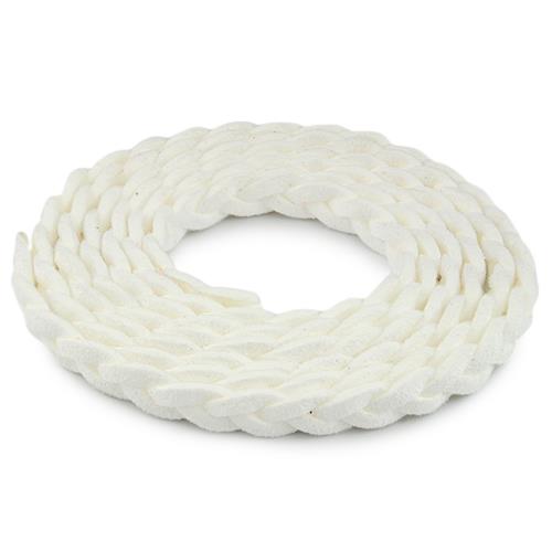 Rzemień zamszowy pleciony 6mm / ekologiczny / biały / 5m-6063