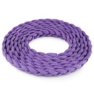 Rzemień zamszowy pleciony 6mm / ekologiczny / fioletowy / 5m-6042